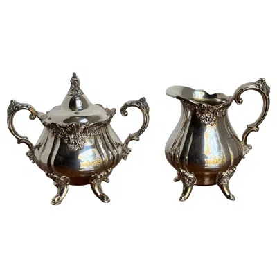 Pre-owned Wallace Silversmiths Vintage Wallace Silverplated Sugar Bowl And Creamer