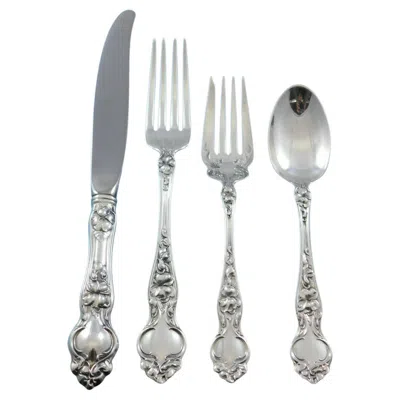 Pre-owned Wallace Silversmiths Violet By Wallace Sterling Silver Flatware Service For 12 Set 48 Pcs No Monogram In Purple