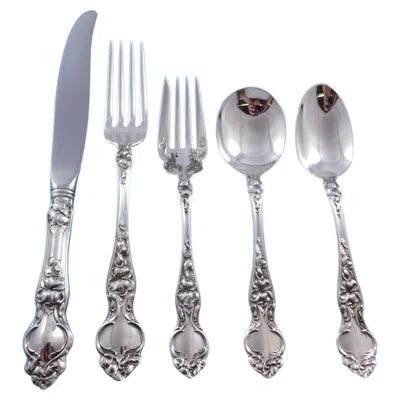 Pre-owned Wallace Silversmiths Violet By Wallace Sterling Silver Flatware Service For 12 Set 60 Pcs No Monogram In Purple