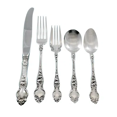 Pre-owned Wallace Silversmiths Violet By Wallace Sterling Silver Flatware Service For 8 Set 40 Pcs No Monograms In Purple
