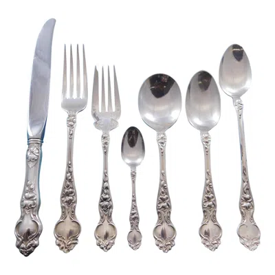 Pre-owned Wallace Silversmiths Violet By Wallace Sterling Silver Flatware Service For 8 Set 60 Pcs No Monograms In Purple
