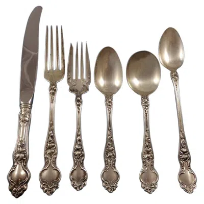 Pre-owned Wallace Silversmiths Violet By Wallace Sterling Silver Flatware Set For Eight Service 52 Pcs In Purple