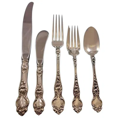 Pre-owned Wallace Silversmiths Violet By Wallace Sterling Silver Flatware Set Service 30 Pieces No Monograms In Purple