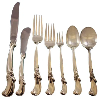 Pre-owned Wallace Silversmiths Waltz Of Spring By Wallace Sterling Silver Flatware Set 12 Service 89 Pieces In Brown