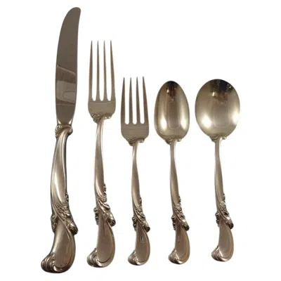 Pre-owned Wallace Silversmiths Waltz Of Spring By Wallace Sterling Silver Flatware Set Dinner Service 48 Pieces In Brown