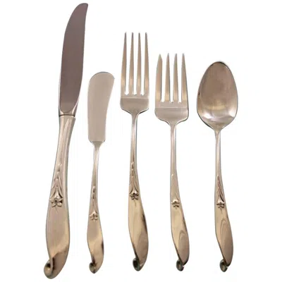 Pre-owned Wallace Silversmiths Wishing Star By Wallace Sterling Silver Flatware Set For 8 Service 44 Pieces In Brown