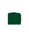Wallet Cdg Embossed Green Mini Wallet With Zip-around Closure In Black