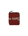 Wallet Cdg Zip-around Smooth Leather Wallet With Bold Logo In Red