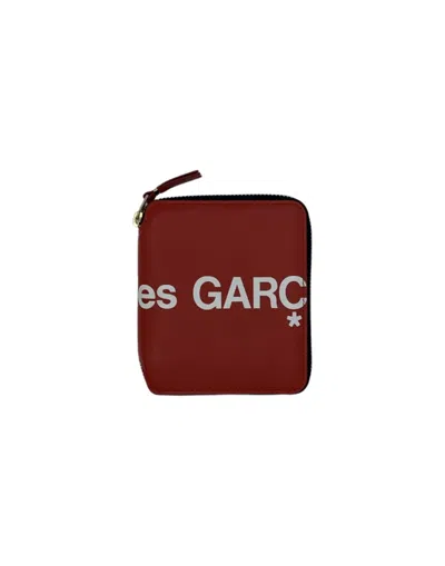 Wallet Cdg Zip-around Smooth Leather Wallet With Bold Logo In Red