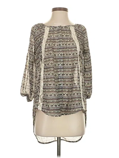 Pre-owned Wallflower 3/4 Sleeve Blouse In Ivory