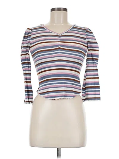 Pre-owned Wallflower 3/4 Sleeve Top Purple Sweetheart Neckline Tops