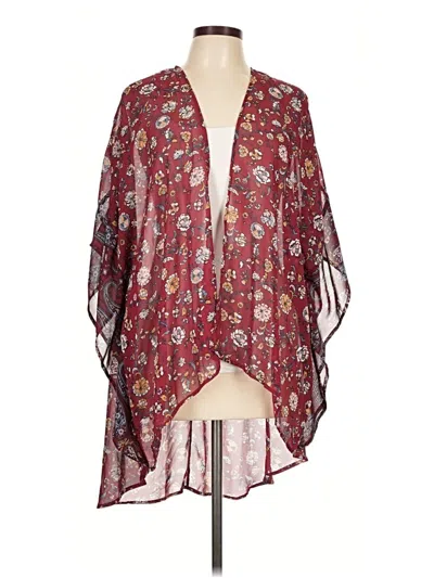Pre-owned Wallflower Kimono In Burgundy
