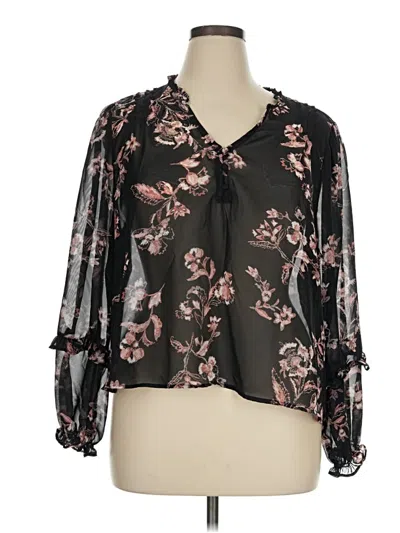 Pre-owned Wallflower Long Sleeve Blouse In Black