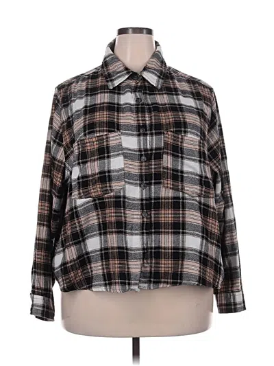 Pre-owned Wallflower Long Sleeve Button Down Shirt In Brown