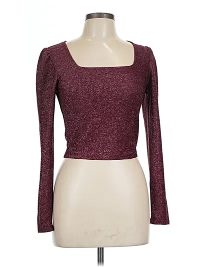 Pre-owned Wallflower Long Sleeve Top Burgundy Square Neckline Tops