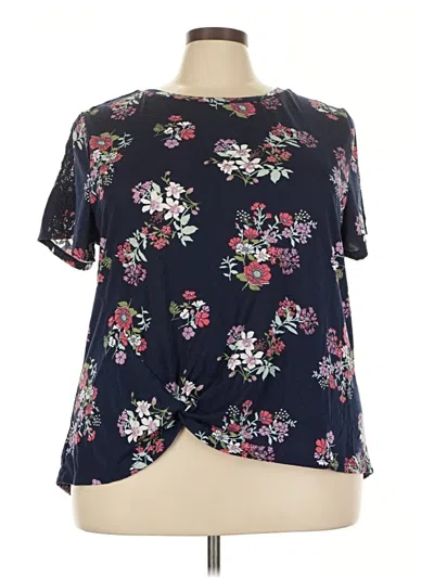 Pre-owned Wallflower Short Sleeve Blouse In Blue