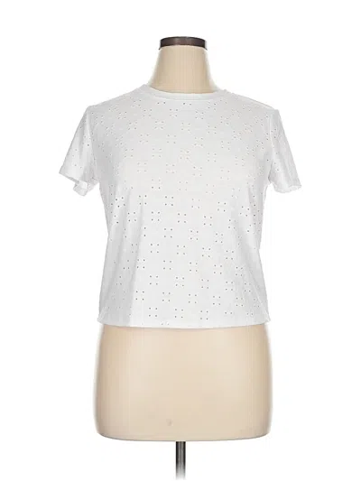 Pre-owned Wallflower Short Sleeve Top White Crew Neck Tops