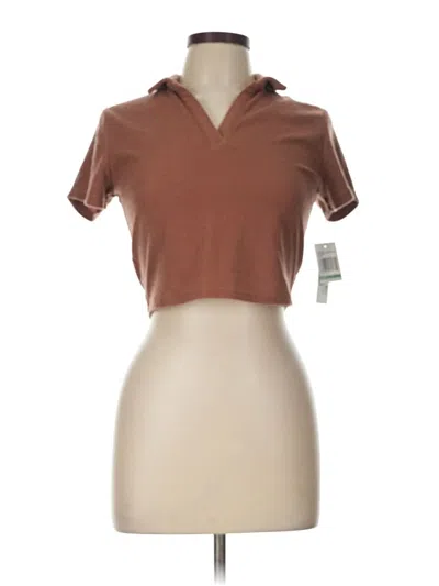 Pre-owned Wallflower Short Sleeve Turtleneck In Brown