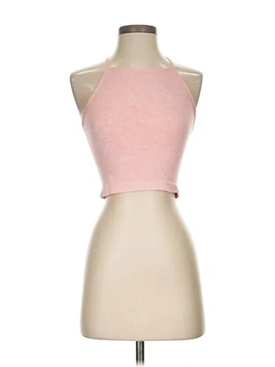 Pre-owned Wallflower Tank Top Pink Halter Neckline Tops