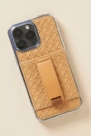 Walli Faux Leather Iphone Case In Beige
