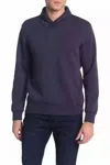 Wallin & Bros Shawl Collar Fleece Lined Pullover In Blue In Blue