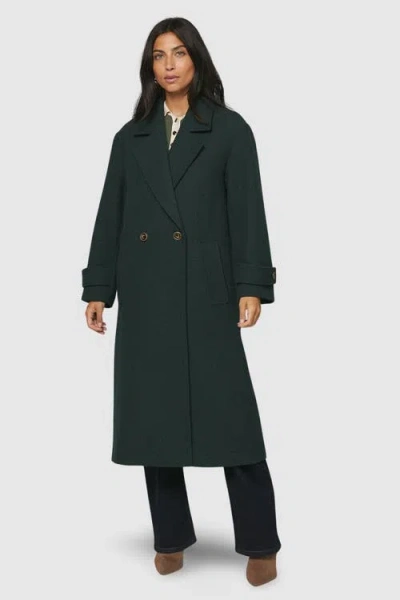 Wallis Double Breasted Car Coat In Green