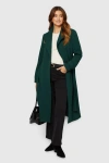 Wallis Double Crepe Wrap Belted Coat In Green