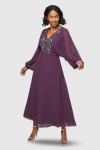 Wallis Embellished Balloon Sleeve Midi Dress In Purple