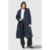 Wallis Padded Belted Trench Coat In Blue