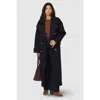 Wallis Wide Lapel Trench Coat In Blue