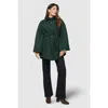 Wallis Wool Mix Belted Cape In Green