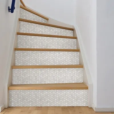Wallpops 10" X 10" Resin Peel & Stick Mosaic Tile In White/gray In White;gray
