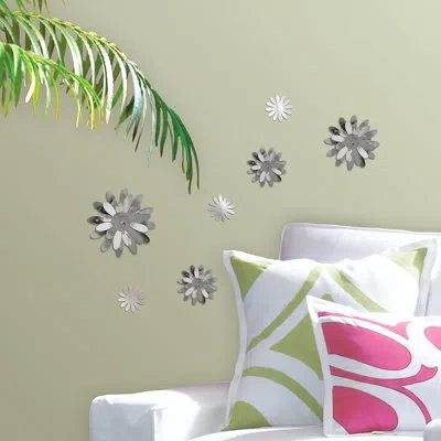 Wallpops 3d Flowers Mirror Wall Decal In Multi
