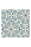 Wallpops Blue Florentine Tile Peel & Stick Vinyl Wallpaper In Blue