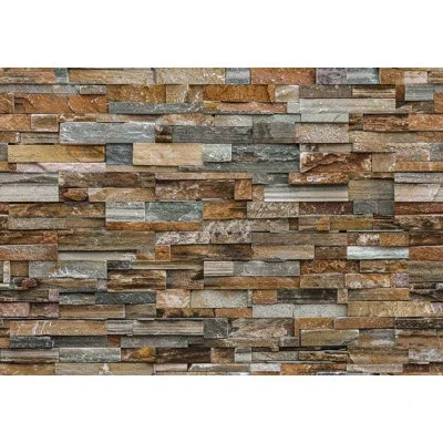 Wallpops Colorful Stone 8'4" X 144" Wall Mural In Brown;gray