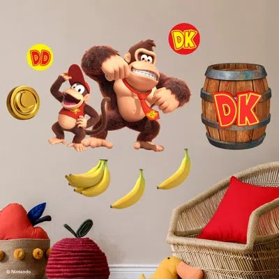 Wallpops Donkey Kong And Diddy Kong Wall Decals In Red