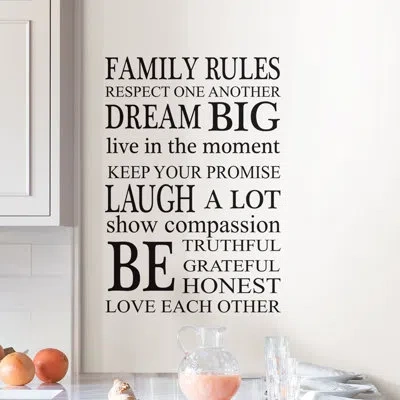 Wallpops Family Rules Wall Decal In Black