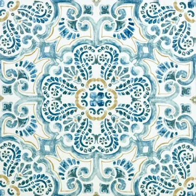 Wallpops Fontaine 12'' X 12'' X 1.5mm Vinyl Tile In Blue,white
