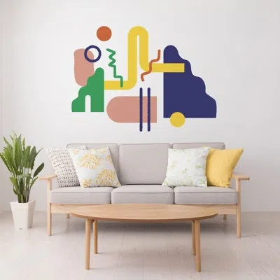 Wallpops Fun Haus Modular Mural Peel And Stick Wall Decals In Blue;green;yellow;pink;orange