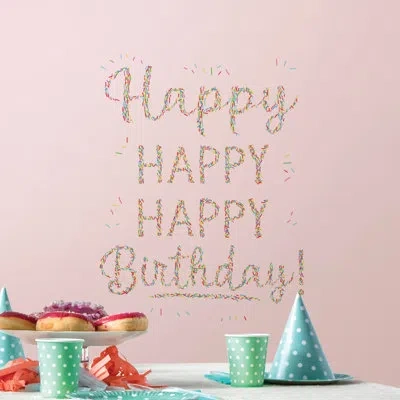 Wallpops Happiest Birthday Wall Decal In White