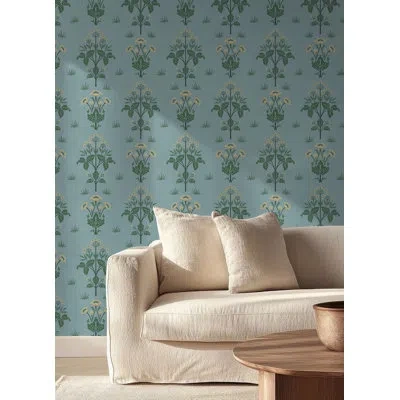 Wallpops Meadow Sweet Cotton And Rose Peel And Stick Wallpaper In Blue