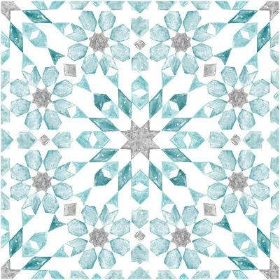 Wallpops Radiance Peel And Stick 12" X 12" X 0.1mm Vinyl Tile In Turquoise,gris,bleu Sarcelle;aqua,grey,teal