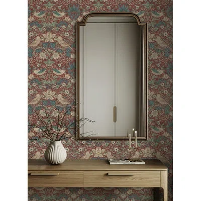 Wallpops Strawberry Thief Peel And Stick Wallpaper In Red