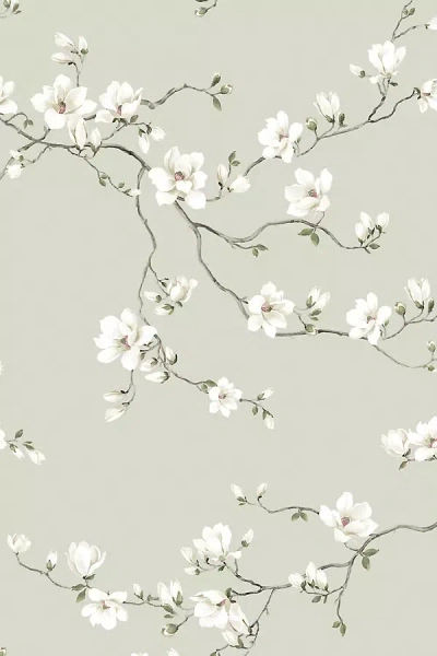 Wallquest Moonlace Magnolia Floral Wallpaper
