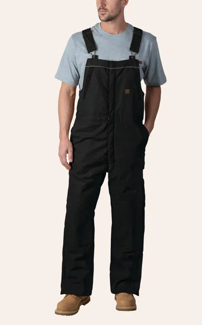Walls Men's Frost Midnight Black Insulated Duck Work Bib Overall