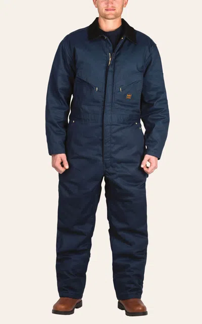 Walls Men's Garland Navy Insulated Twill Work Coverall In Blue