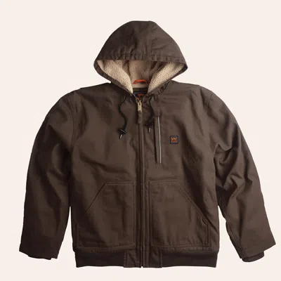 Walls Men's Mingus Bark Brown Sherpa Lined Duck Work Bomber Jacket