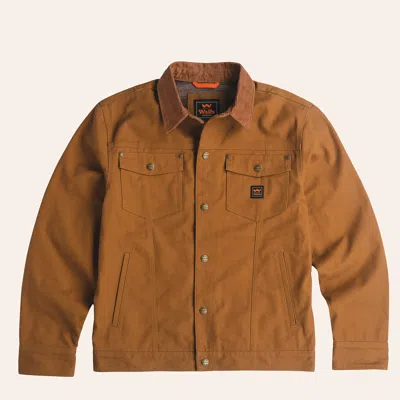 Walls Men's Oak Ridge Pecan Flannel Lined Duck Work Trucker Jacket In Brown