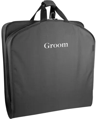 Wallybags 40" Deluxe Groom Embroidered Tux And Suit Travel Garment Bag In Black