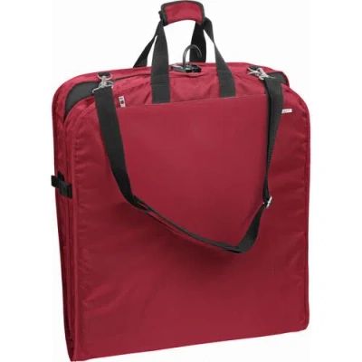 Wallybags 42" Premium Travel Garment Bag With Shoulder Strap In Red